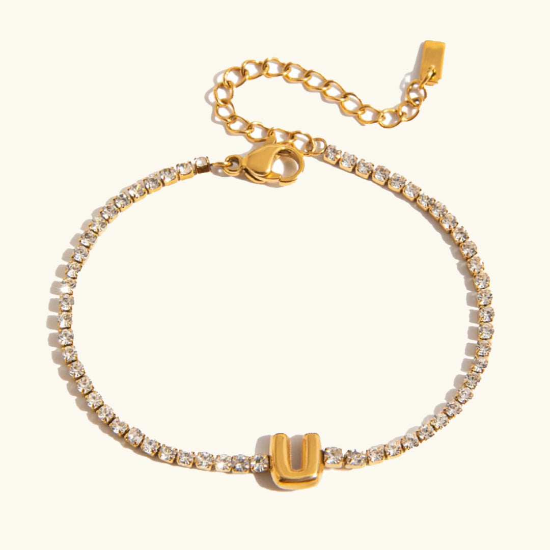 Chic Gold Bubble Letter Bracelet