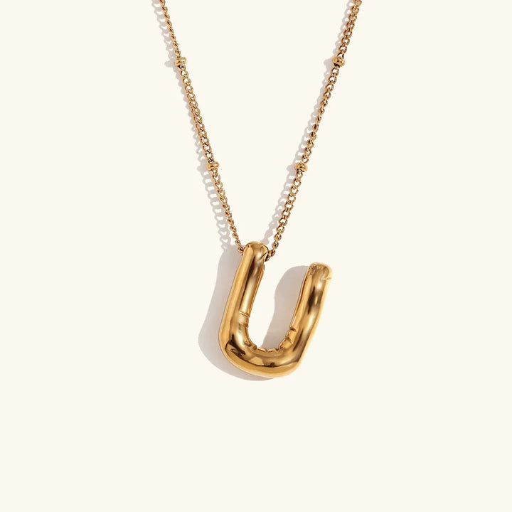 Balloon Initial Gold Necklace
