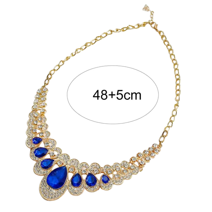Celestial Sapphire Gold Jewelry Set" can be rewritten as "Celestial Sapphire Gold Jewelry Collection.