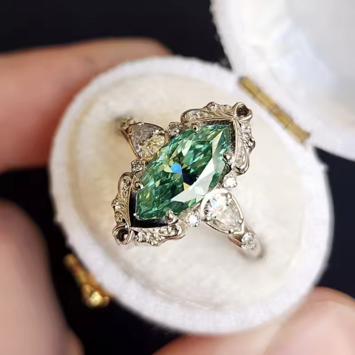 Emerald Marquise-Shaped Ring