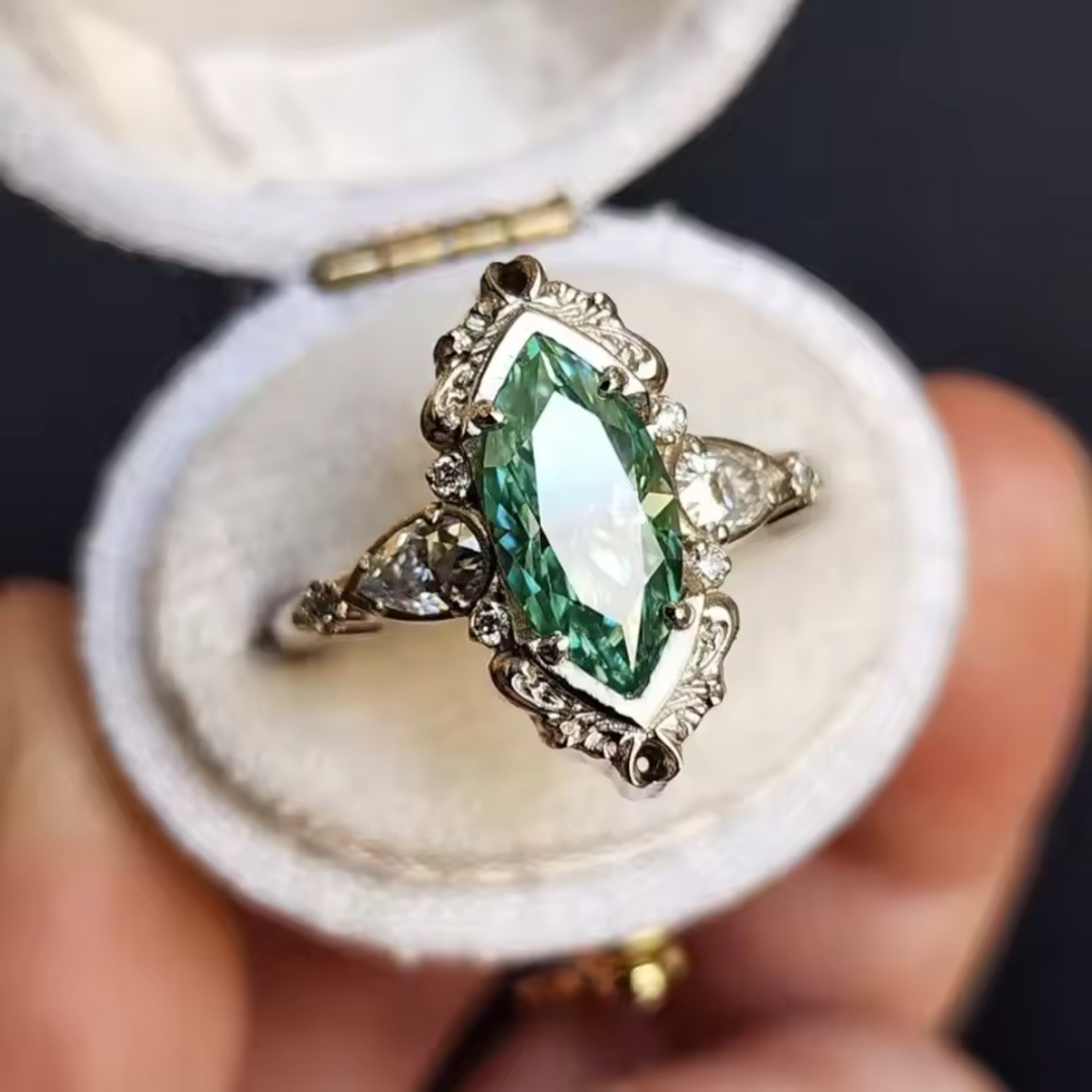 Emerald Marquise-Shaped Ring