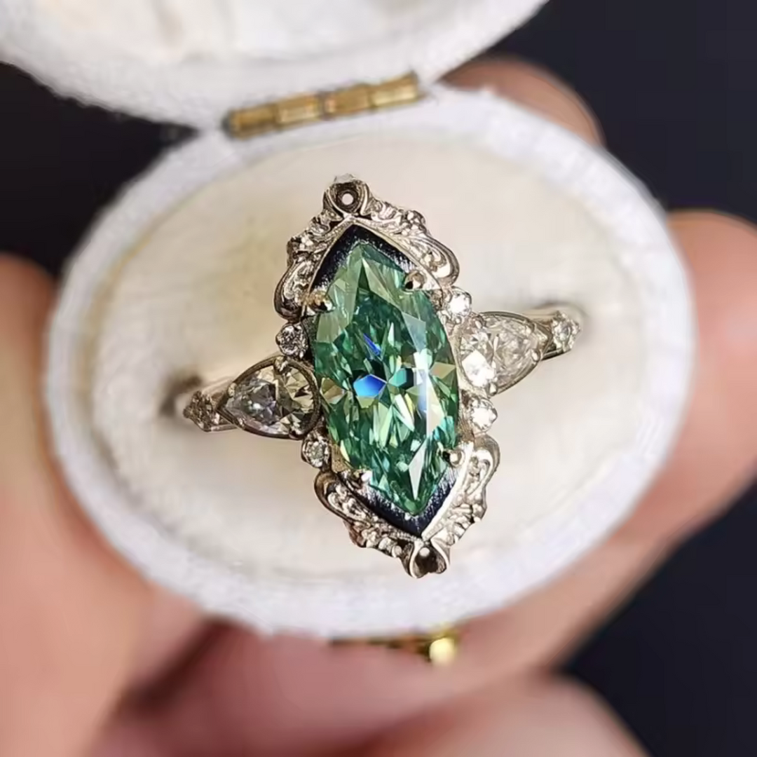 Emerald Marquise-Shaped Ring