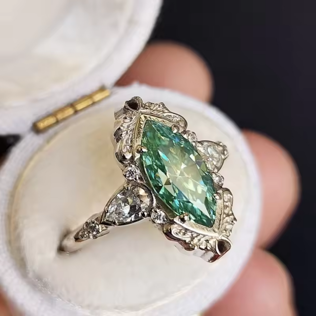 Emerald Marquise-Shaped Ring