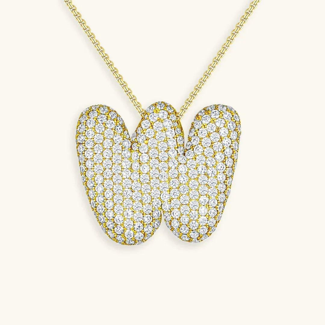 Initial Bubble Diamond Necklace