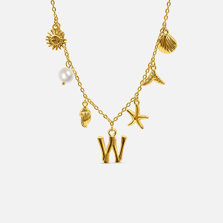 Gold Letter Ocean Collar