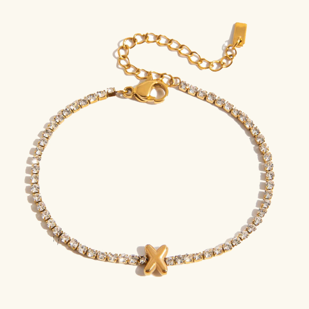 Chic Gold Bubble Letter Bracelet