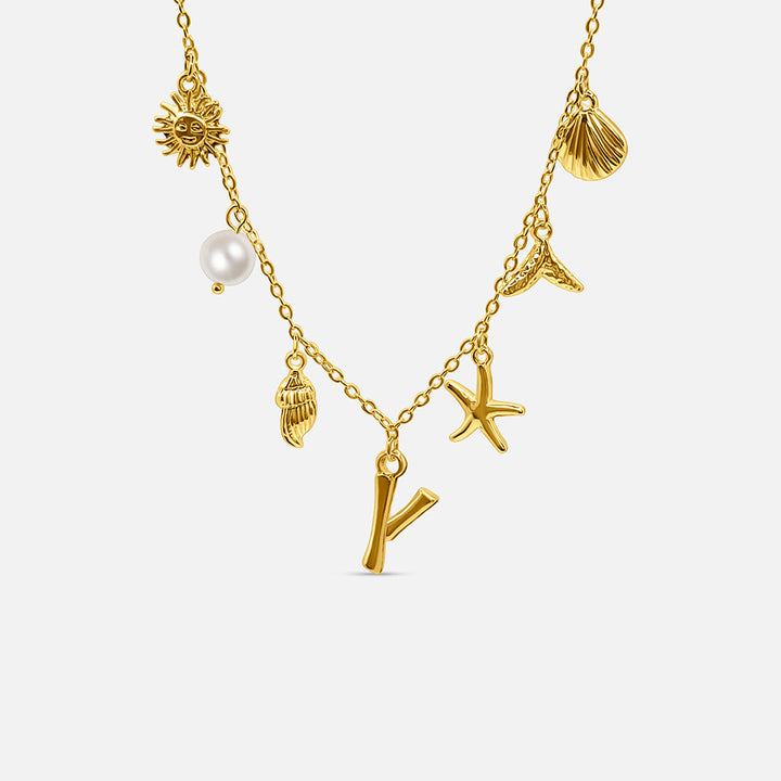 Gold Letter Ocean Collar