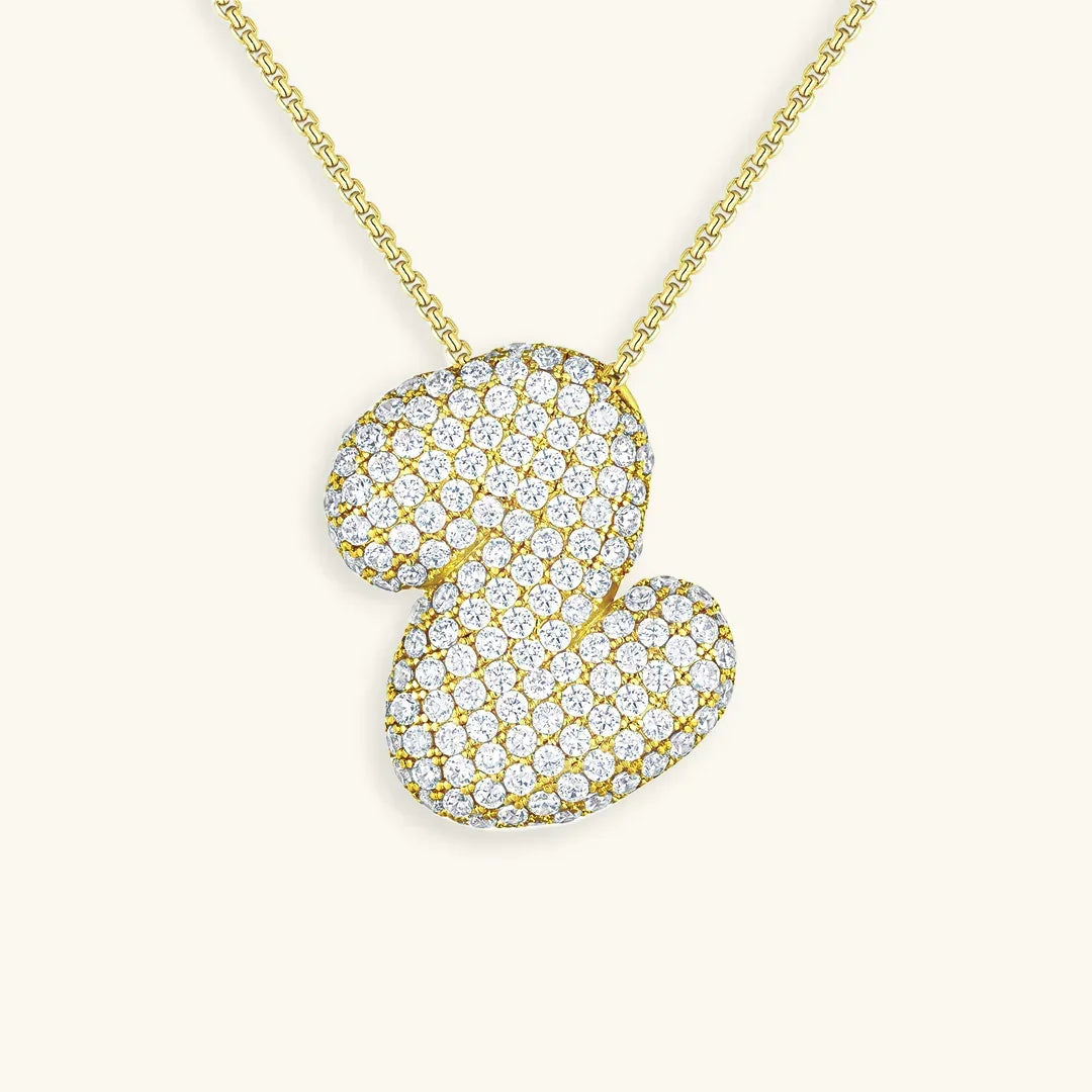 Initial Bubble Diamond Necklace
