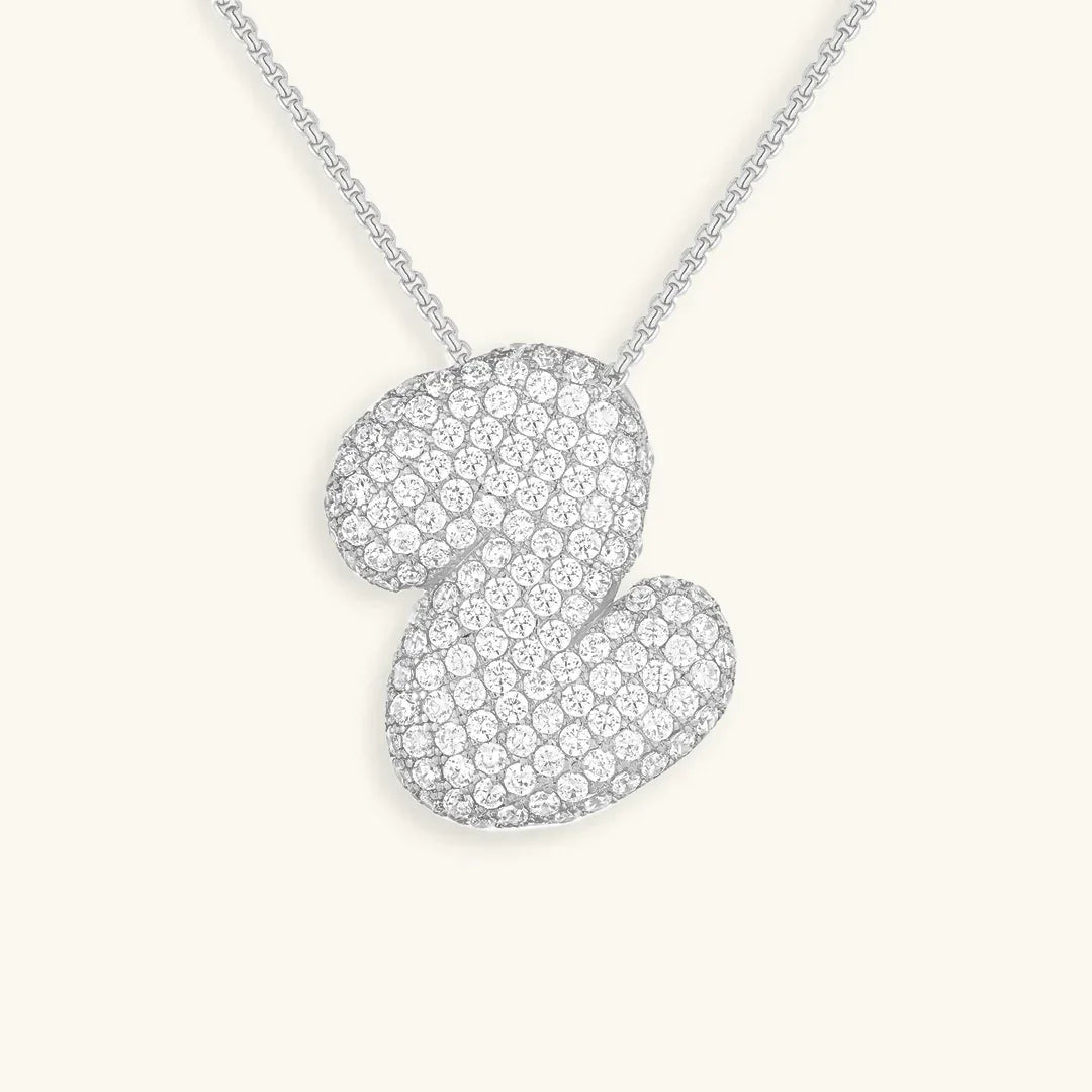 Initial Bubble Diamond Necklace