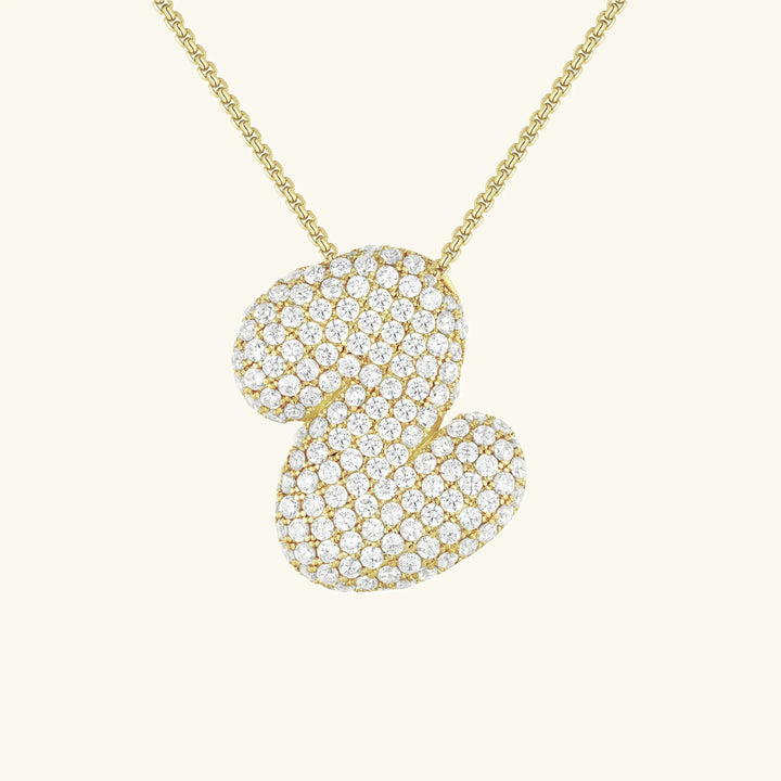 Initial Bubble Diamond Necklace