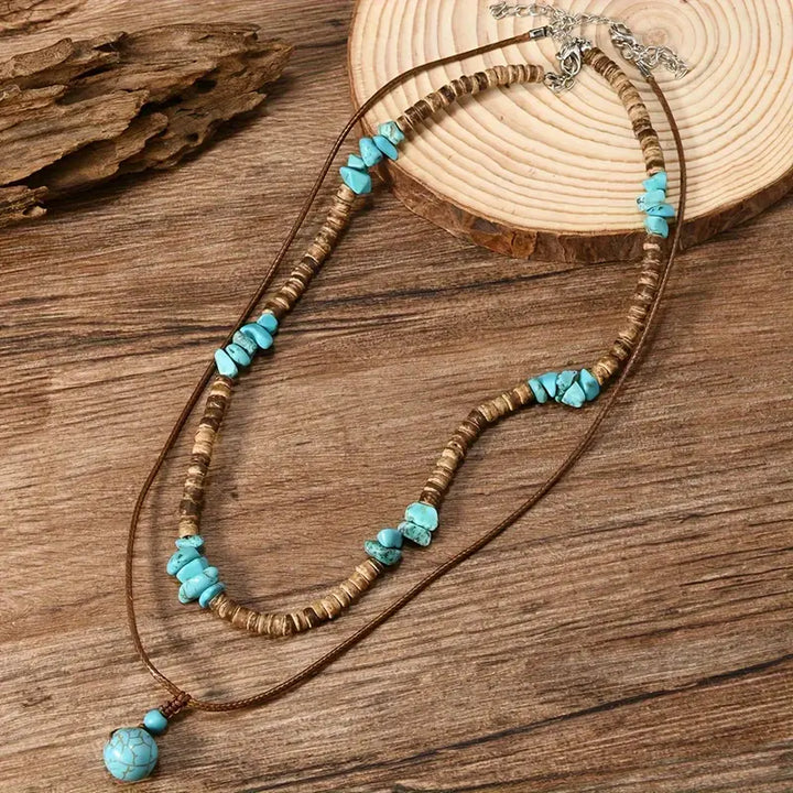 Men's Luxurious Turquoise and Tiger's Eye Necklace