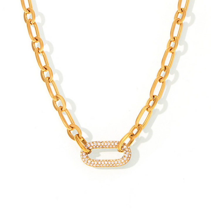 Gold Pavé Link Chain Jewelry Set