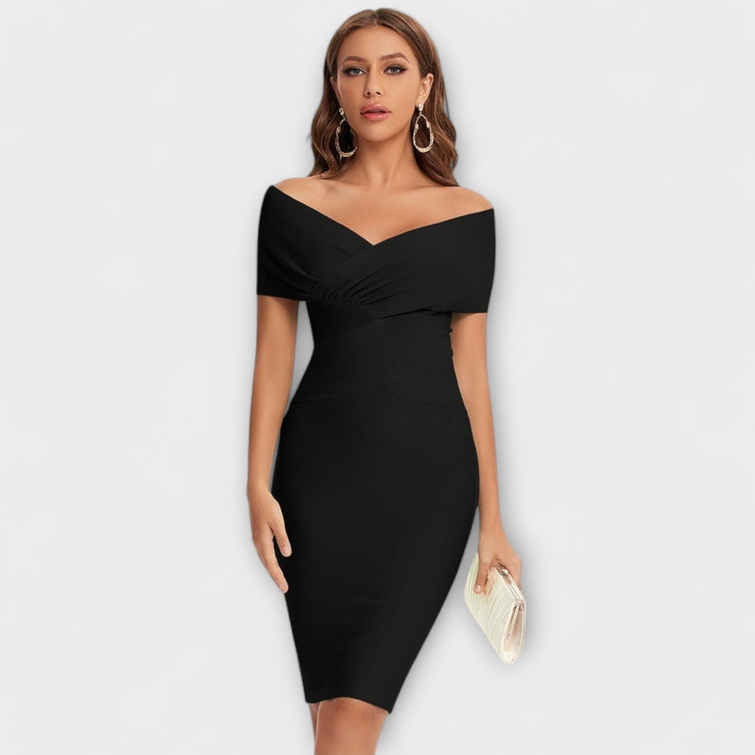 Elegant Dress with V-Neck