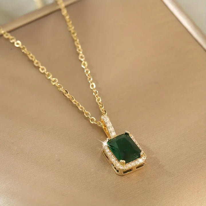 Gold & Celeste Emerald Necklace