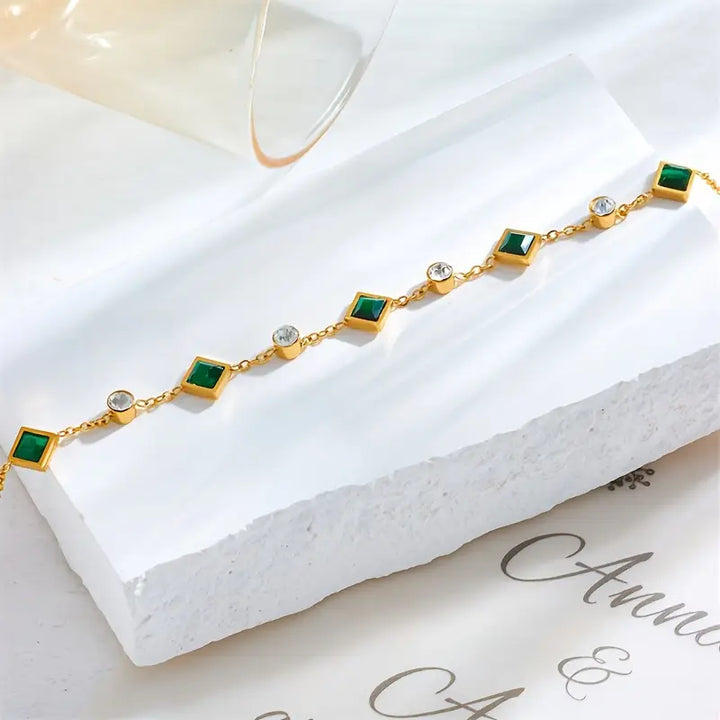 Celestial Emerald Bracelet" can be rewritten as "Starlit Emerald Bracelet.