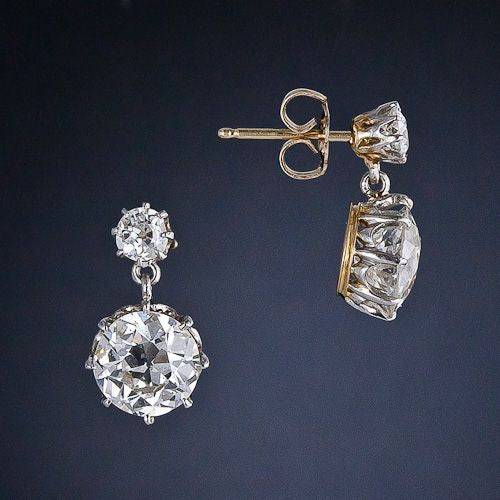 Gold Round Zirconia Earrings