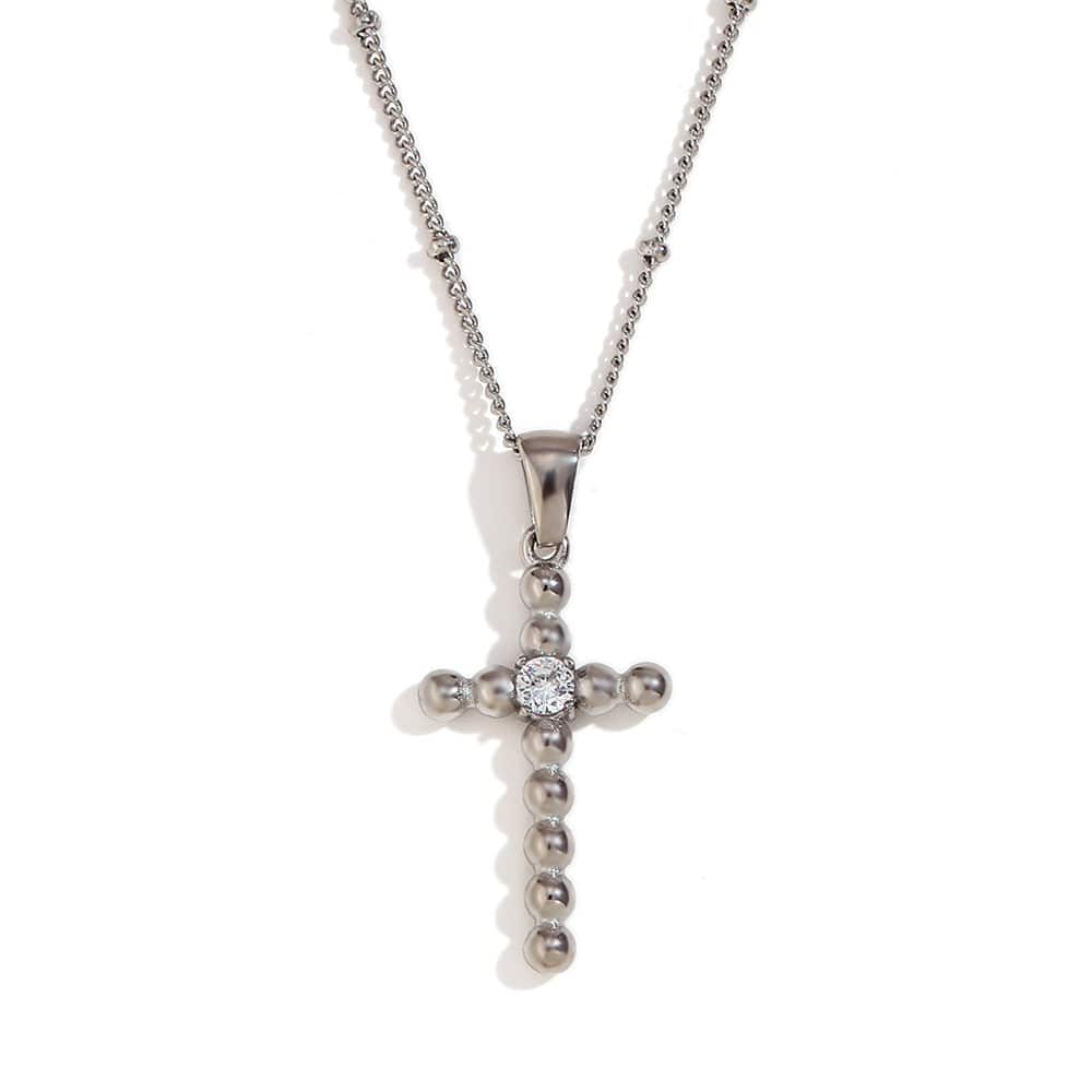 Vintage Bubble Cross Necklace