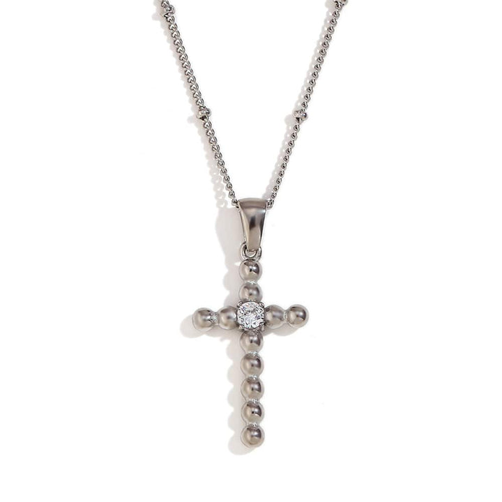 Vintage Bubble Cross Necklace
