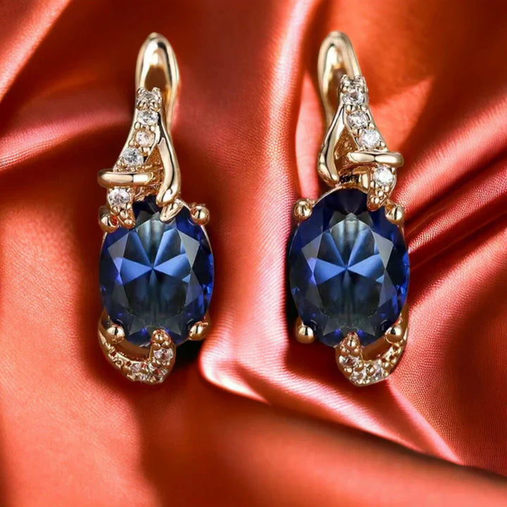Midnight Elegance Gold Earrings