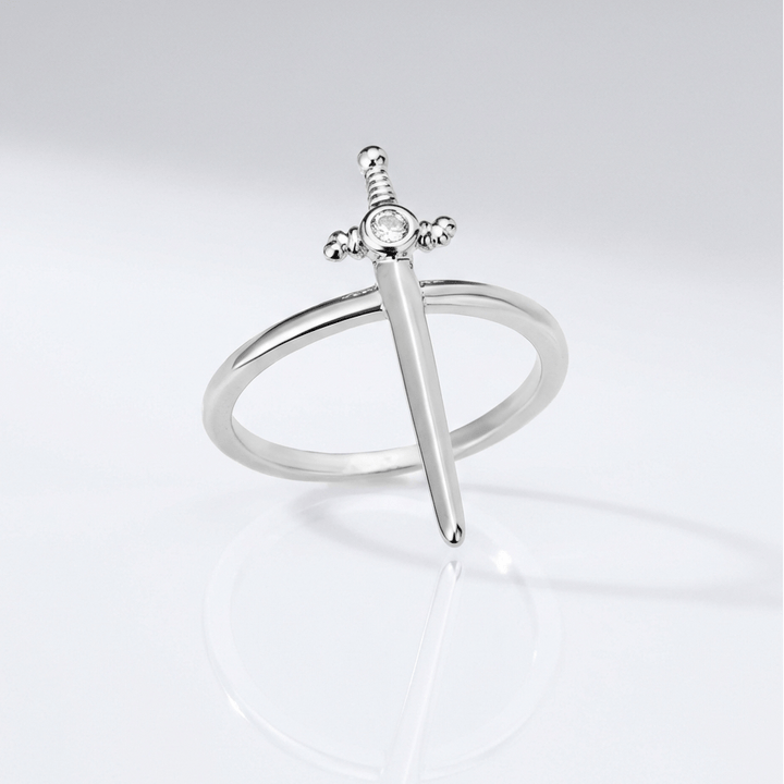 Silver Sword Cross Ring