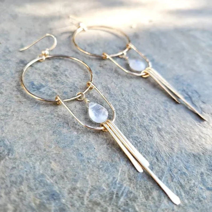 Vintage White Stone Dangle Earrings