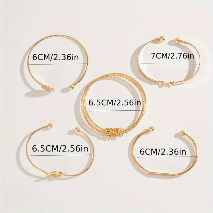 Gold Elegant Knot Bracelet Set