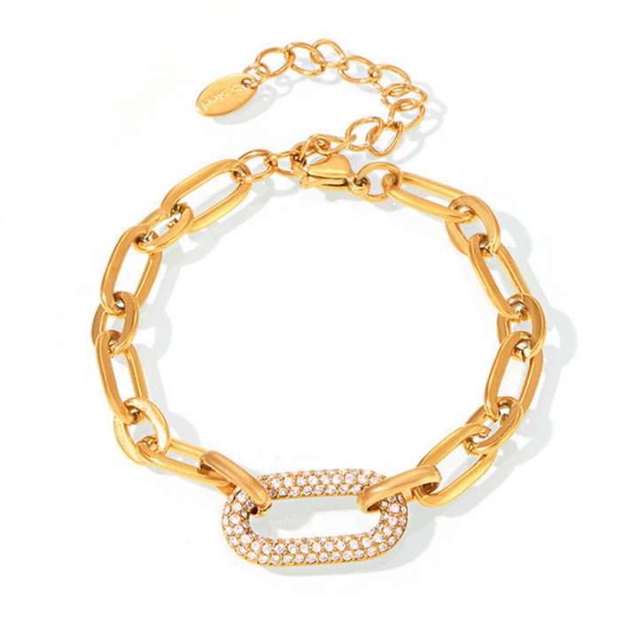Gold Pavé Link Chain Jewelry Set