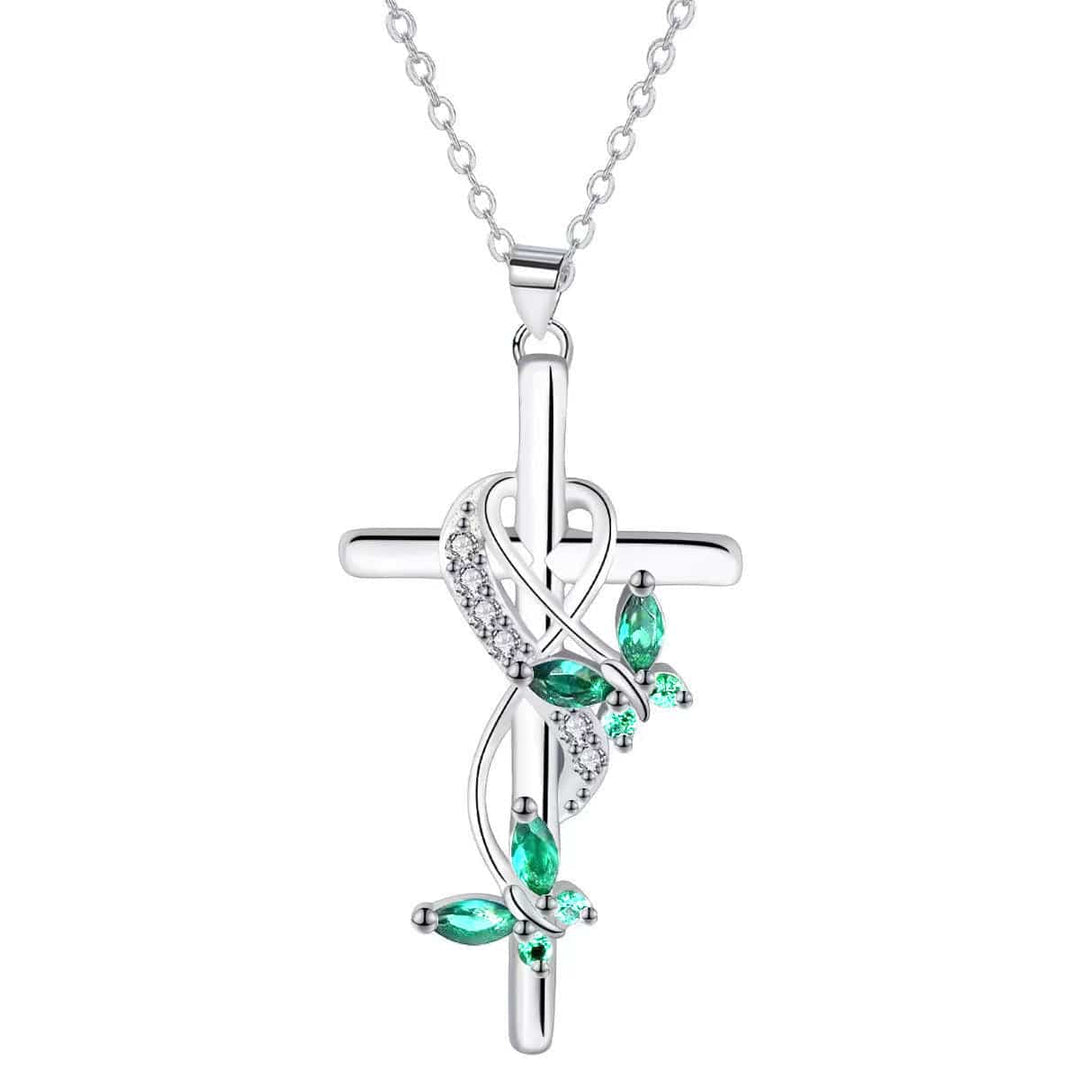 Elegant Butterfly Cross Necklace