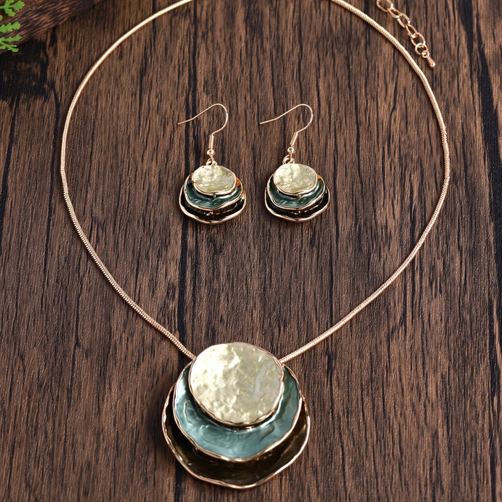Handmade Boho Enamel Necklace & Earring Set