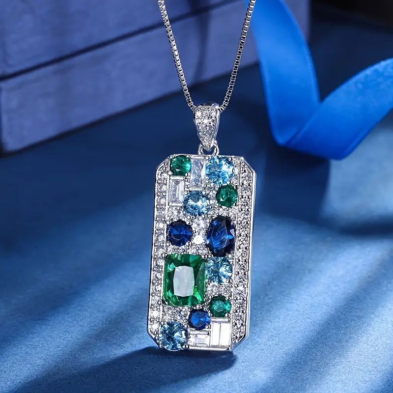 Vibrant Blue and Green Collar