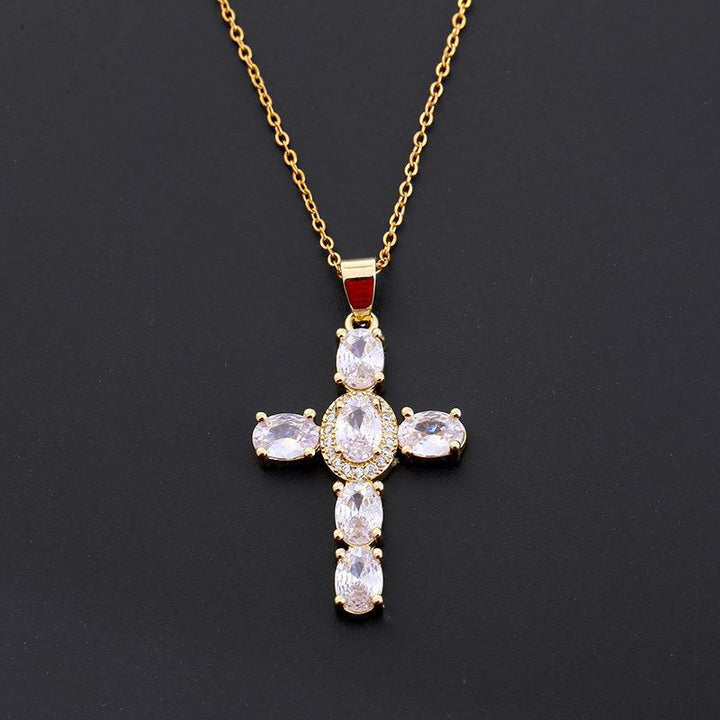 Colorful Gemstone Cross Necklaces