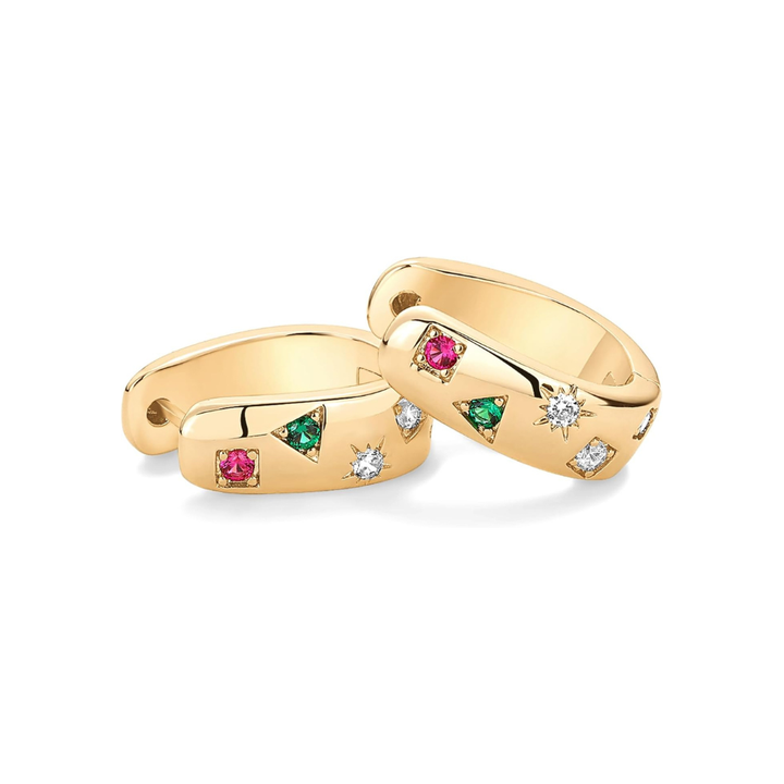 Color Wave Gold Hoop Earrings