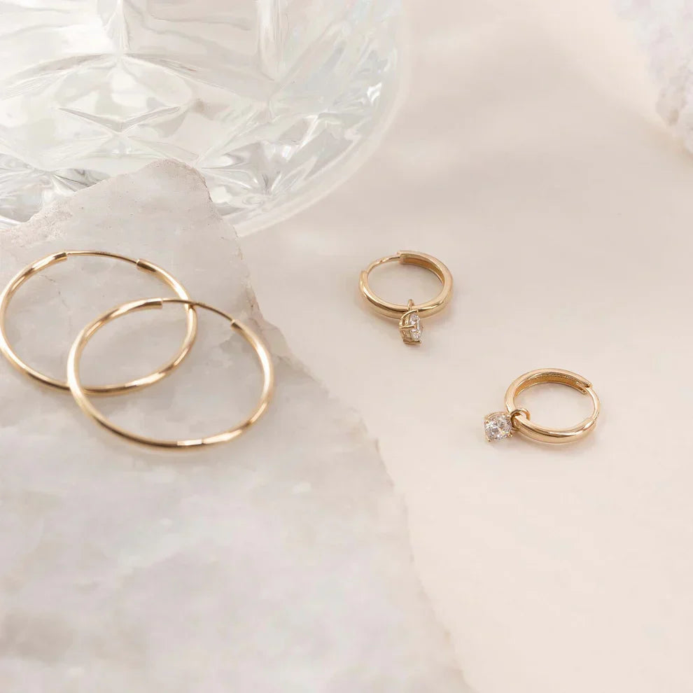 Gold Moon Tear Earrings