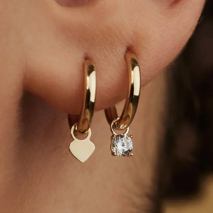 Gold Moon Tear Earrings