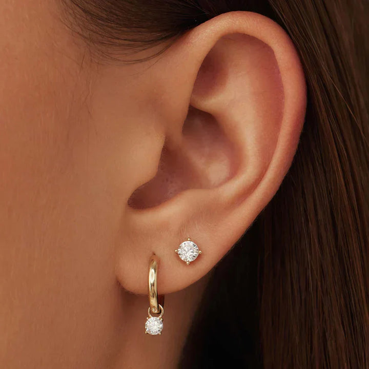 Gold Moon Tear Earrings Set