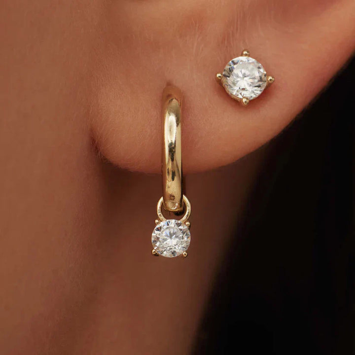 Gold Moon Tear Earrings Set