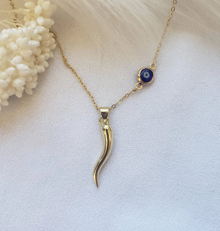 Eye & Horn Amulet Necklace