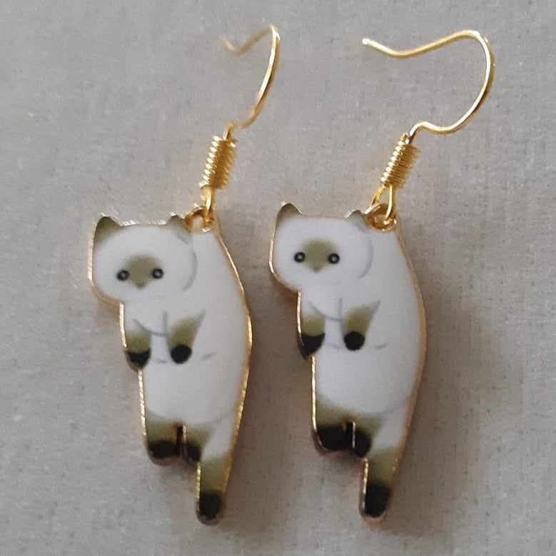 Cat-Shaped Dangle Earrings