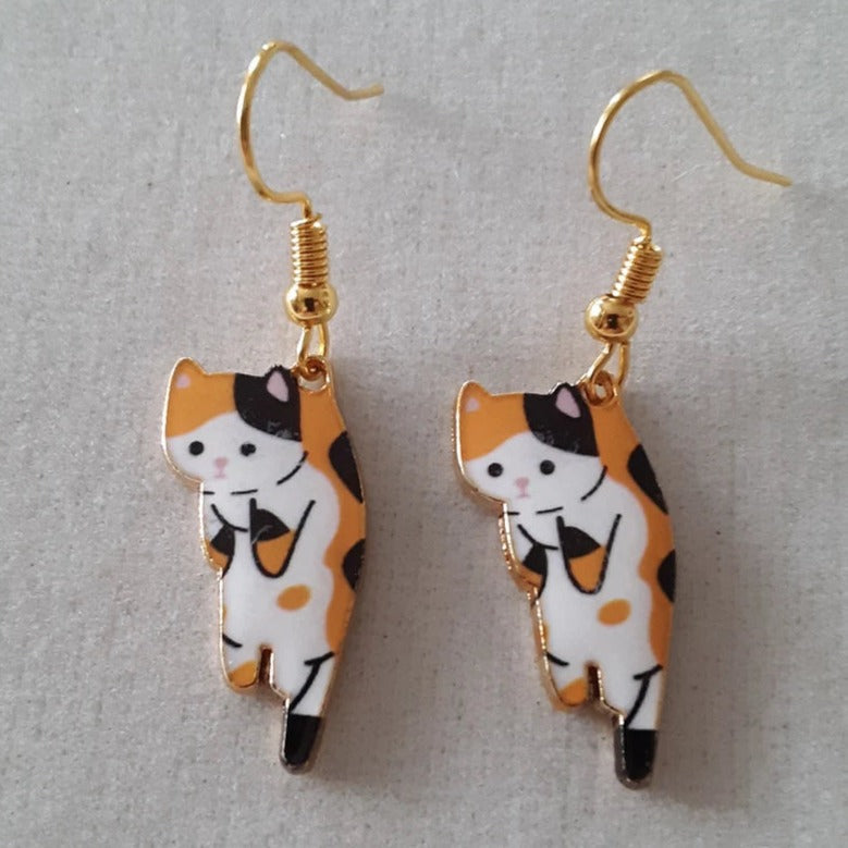Cat-Shaped Dangle Earrings