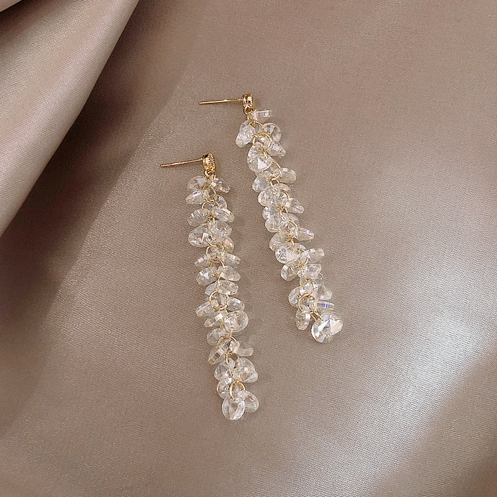 Gold Drop Earrings with Zirconia
