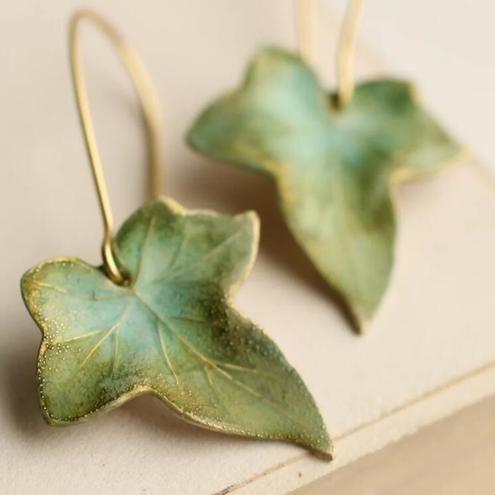 Emerald Leaf Earrings