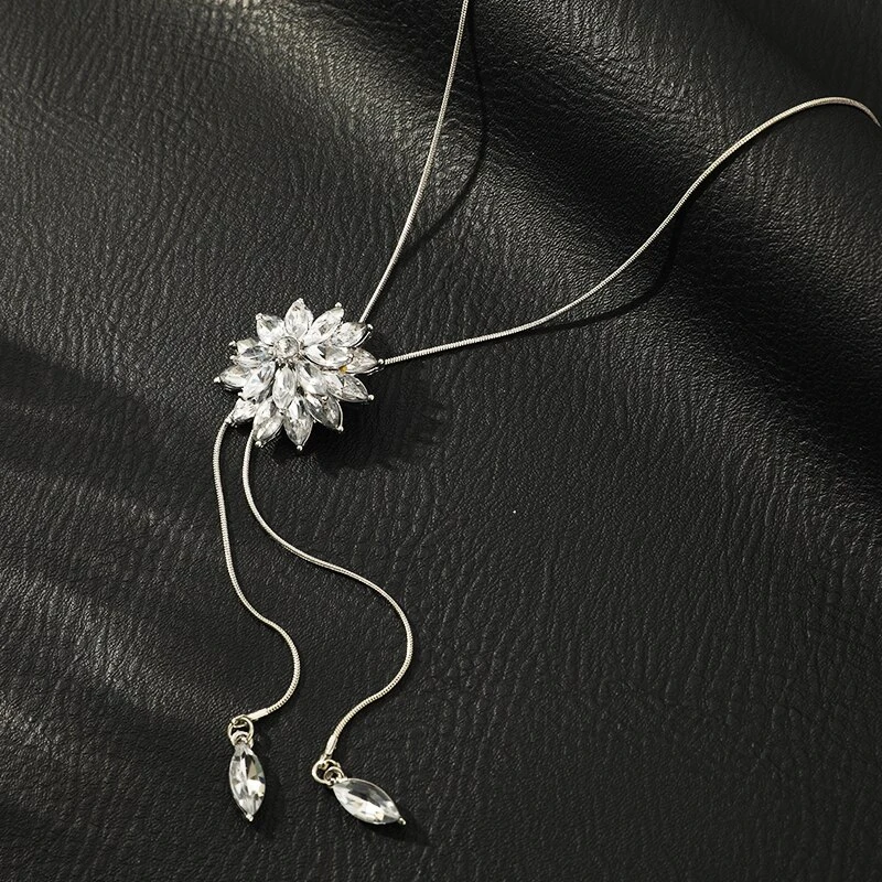 Sparkling Silver Crystal Necklace