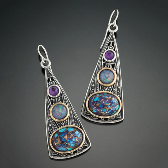 Boho Silver Cosmic Earrings