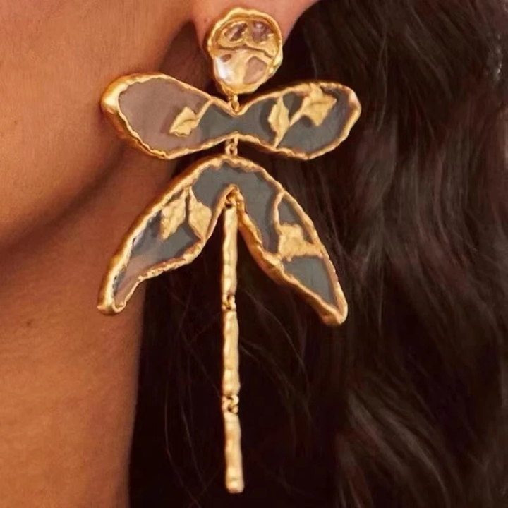 Gold Vintage Floral Earrings