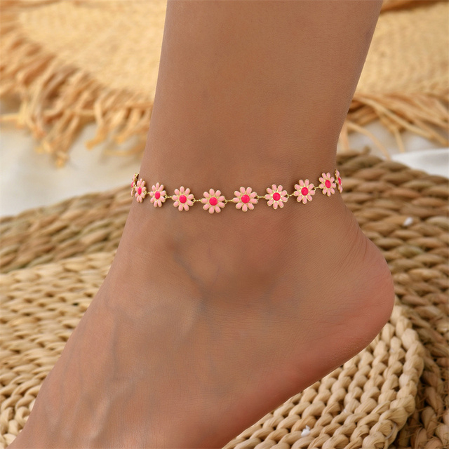Gold Daisy Ankle Bracelet