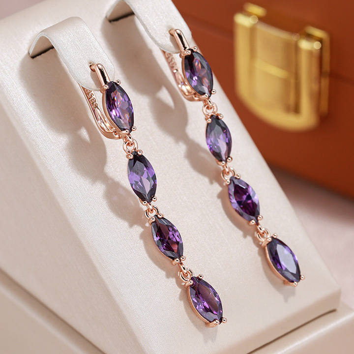Purple Zirconia Earrings