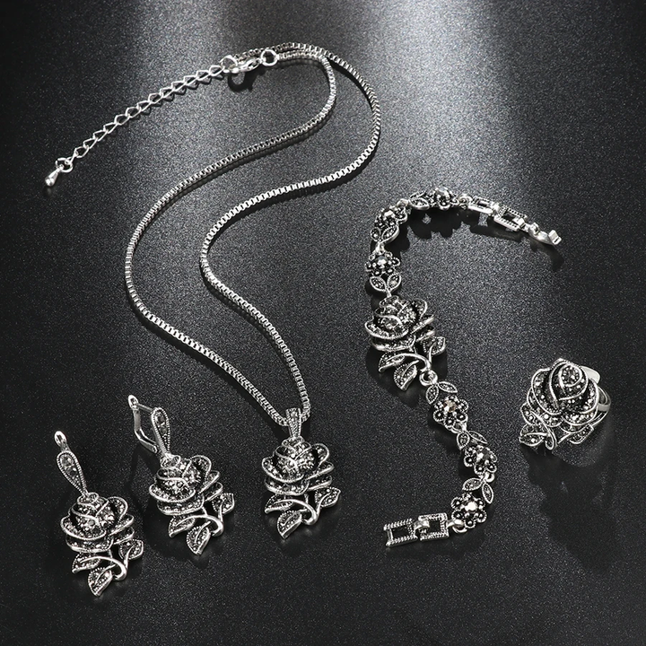 Elegant Silver Zirconia Jewelry Set