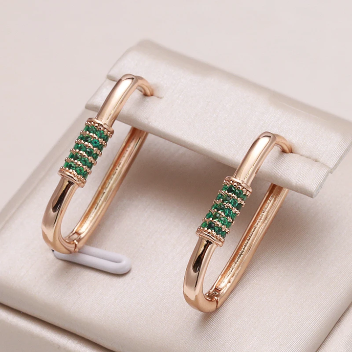 Chic Green Zirconia Stud Earrings
