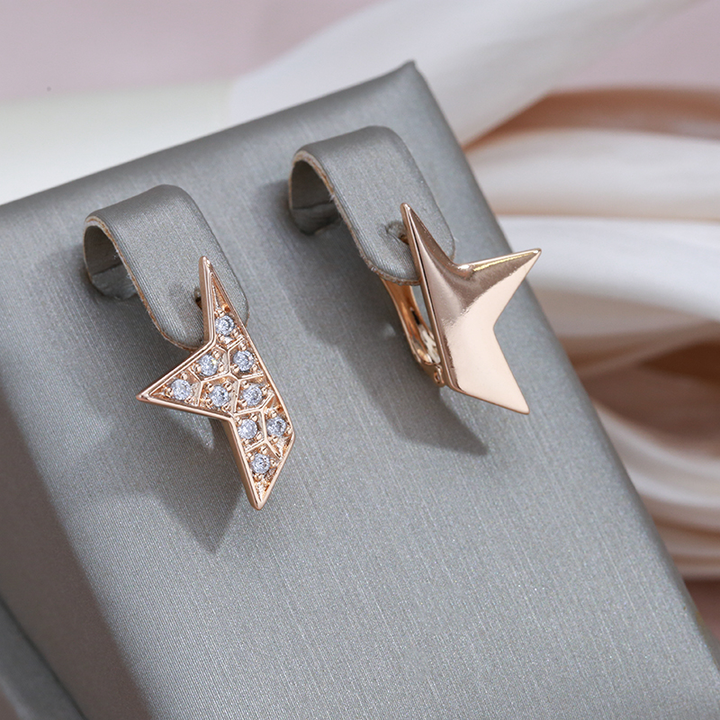 Sparkling Gold Star-Shaped Earrings with Zirconia Accents
