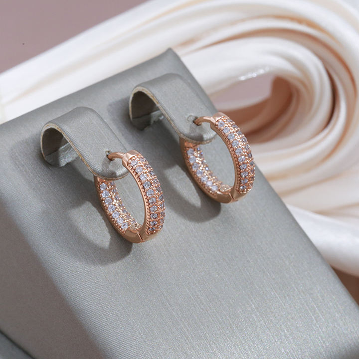 Chic Gold and Cubic Zirconia Earrings